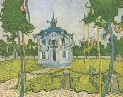 Vincent Van Gogh Auvers Town Hall on 14 july 1890 oil painting picture